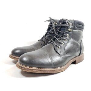 Sonoma Sheldon Mens 10.5 Wide Grey Ankle Boots With Lace-Up Closure & Padded